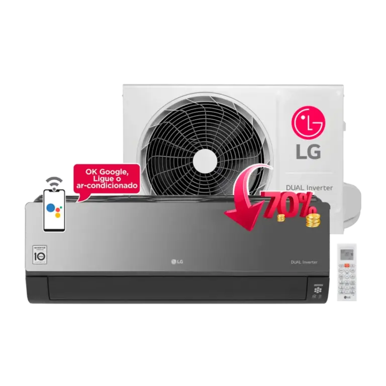 Ar Condicionado Split Hi Wall LG Dual Inverter Voice ArtCool UV Nano +IA 18000 Btus Quente e Frio 220v R-32